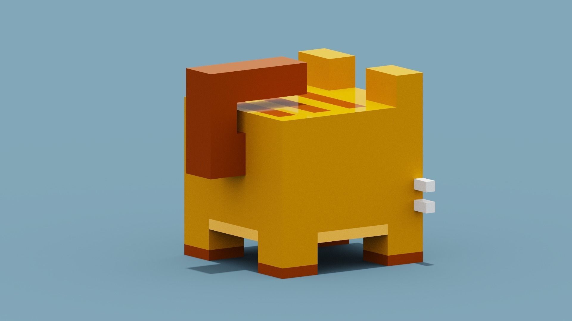 Voxel Cat Low-poly 3D model_6