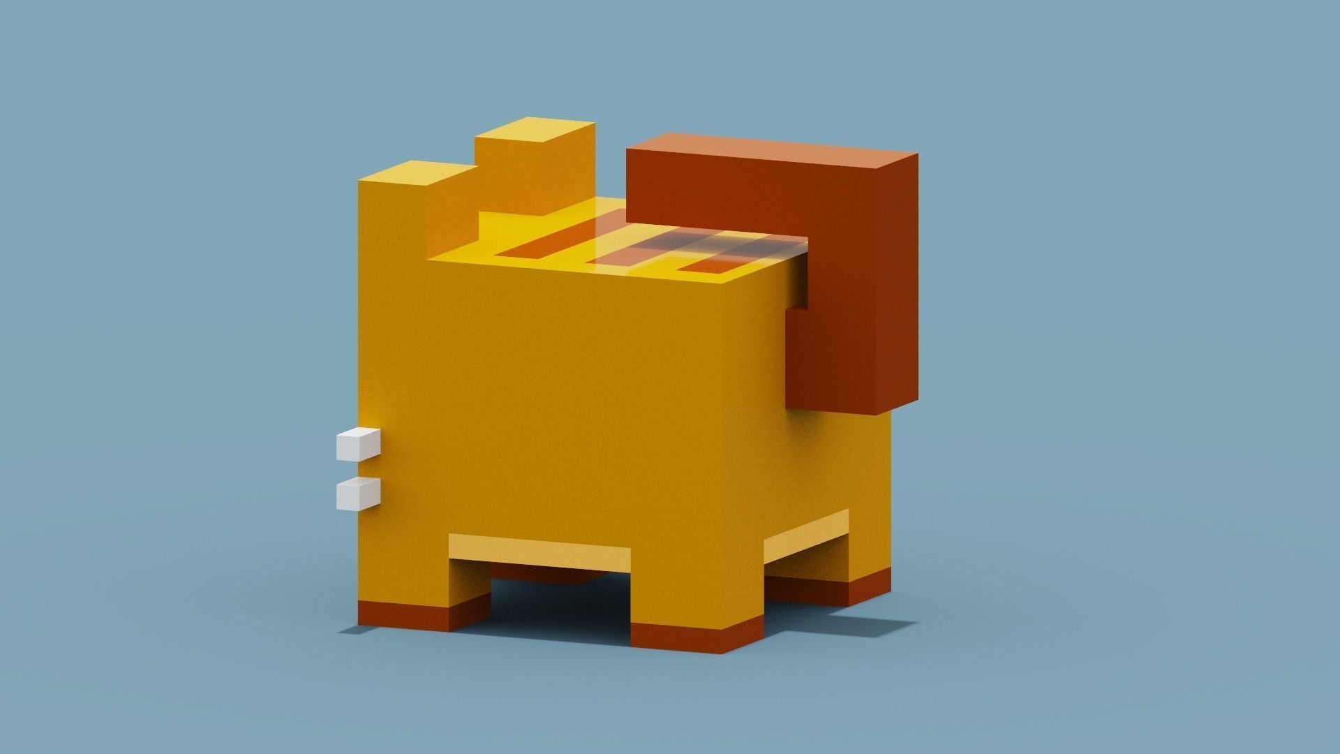 Voxel Cat Low-poly 3D model_2