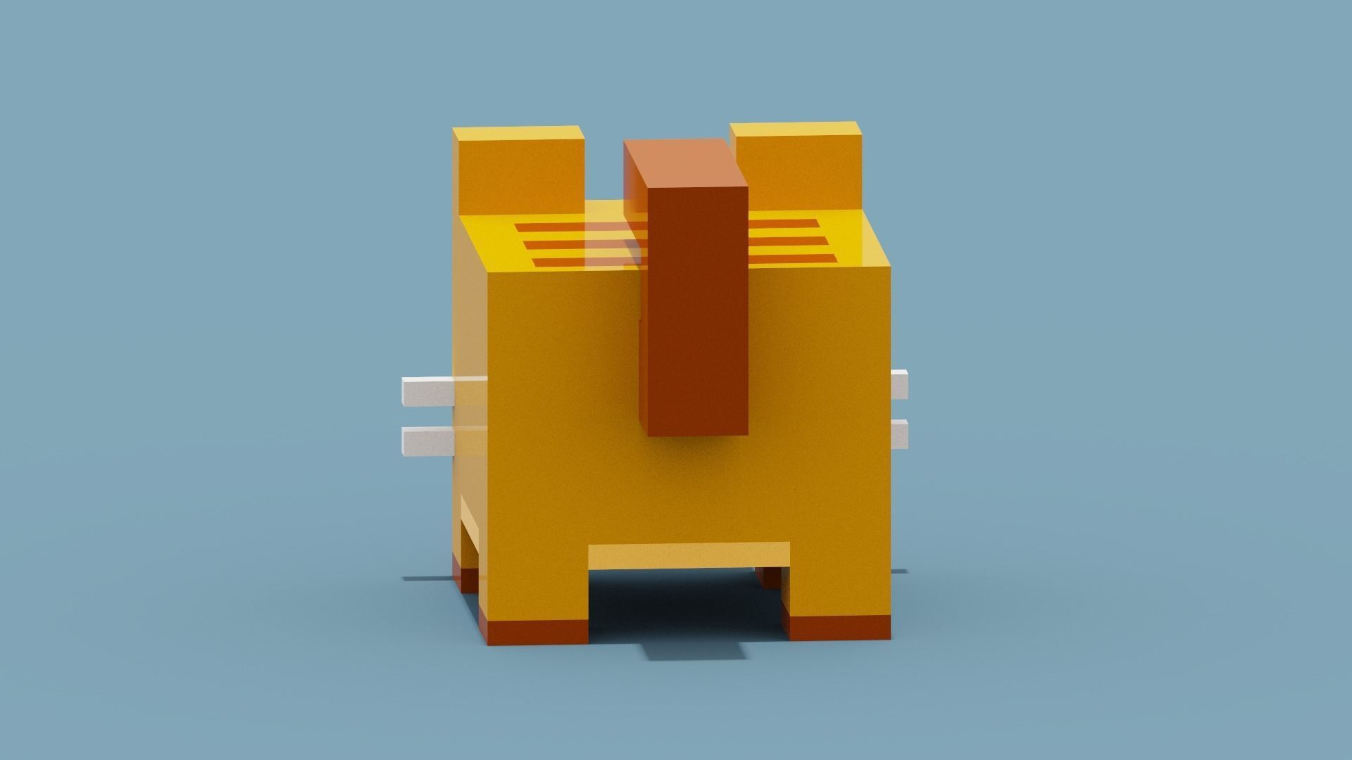 Voxel Cat Low-poly 3D model_4