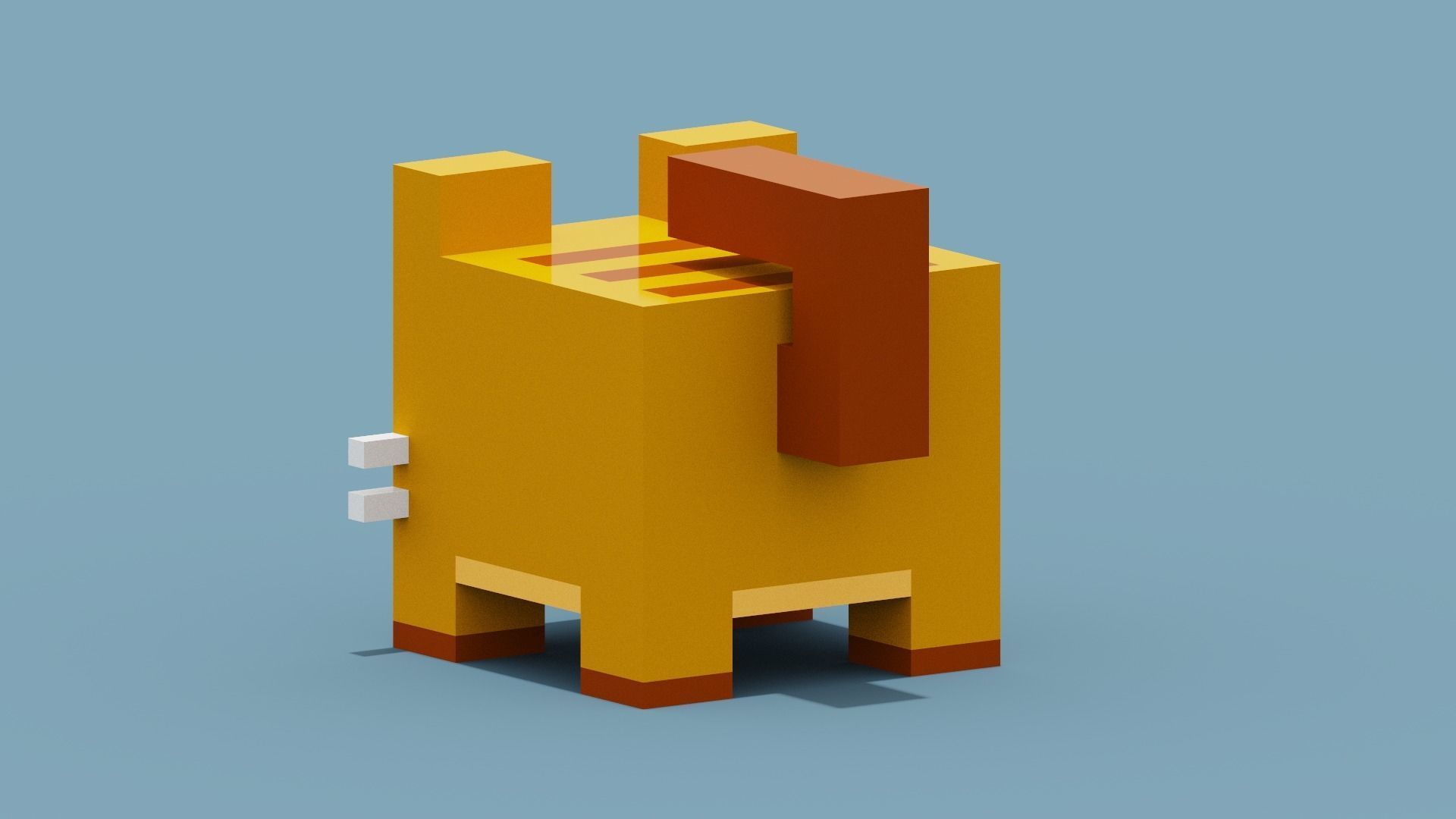 Voxel Cat Low-poly 3D model_3
