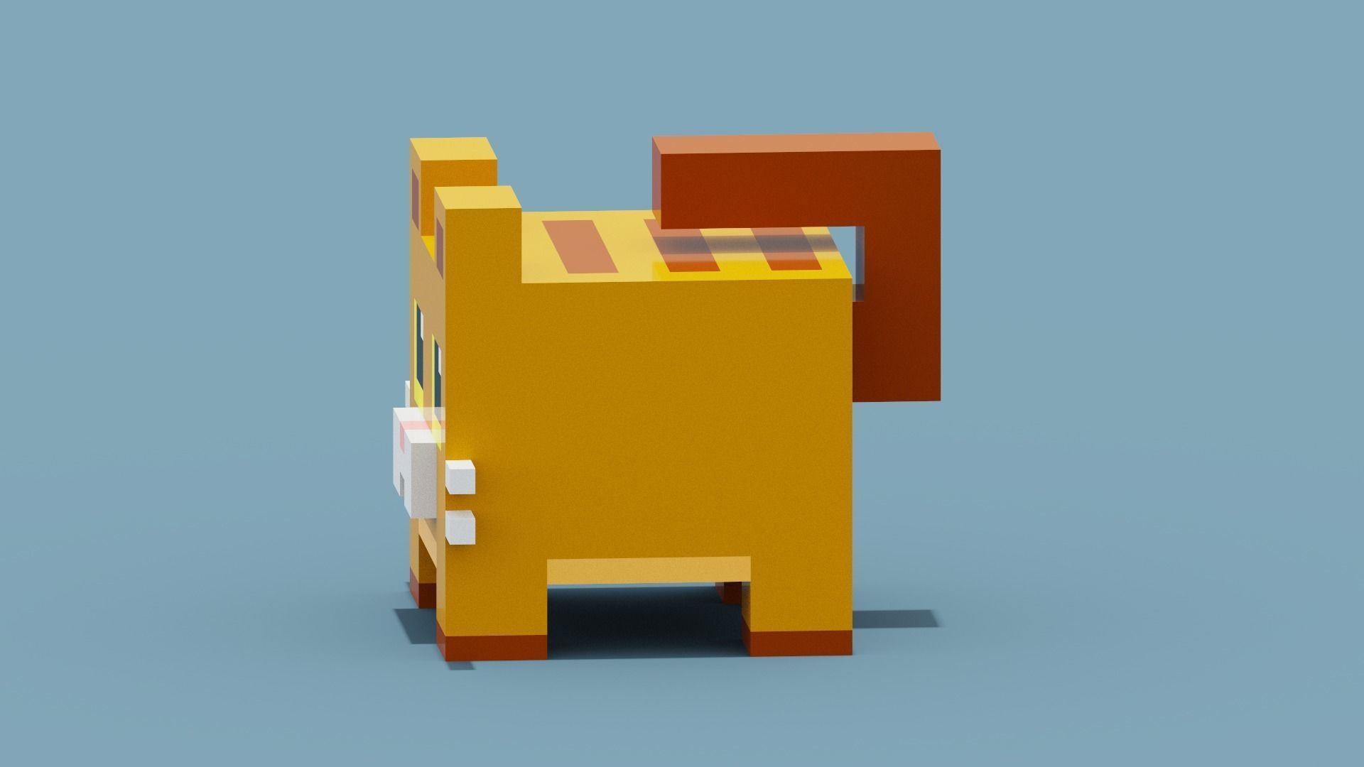 Voxel Cat Low-poly 3D model_1