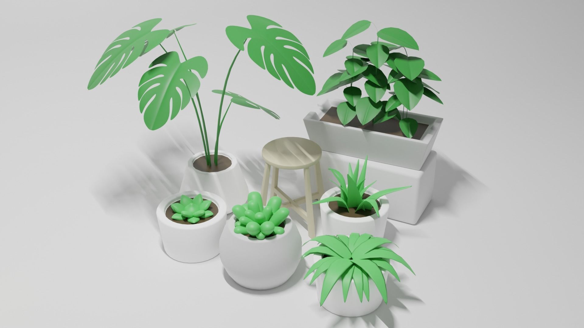 Asset plants Low-poly 3D model_2