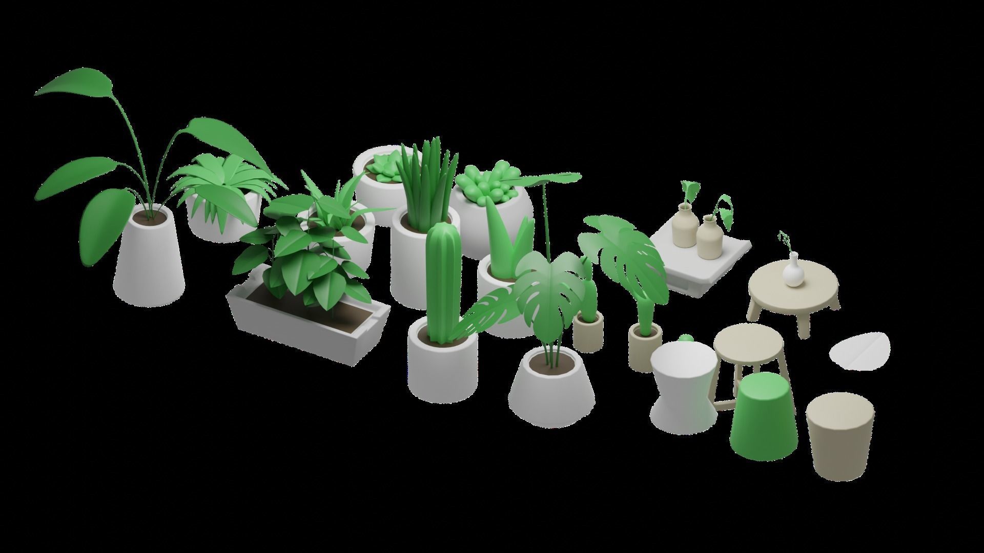 Asset plants Low-poly 3D model_5