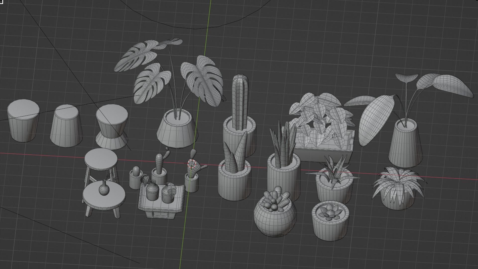 Asset plants Low-poly 3D model_8