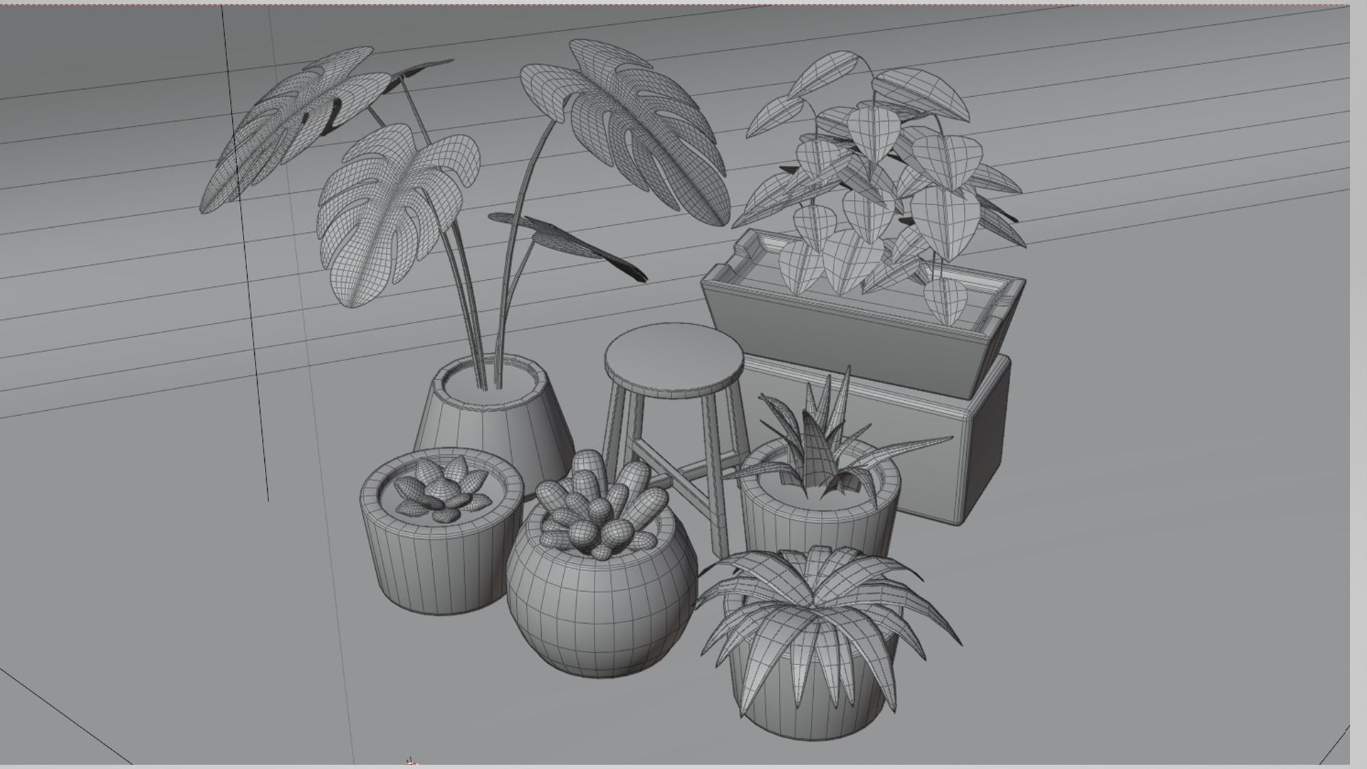 Asset plants Low-poly 3D model_13