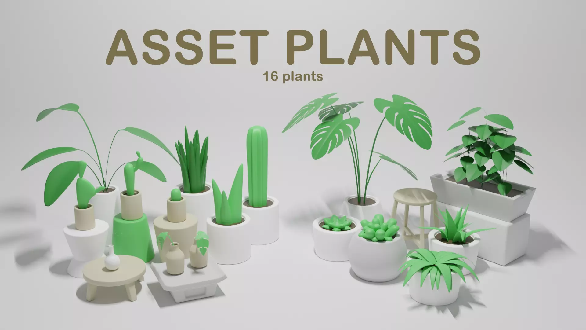 Asset plants Low-poly 3D model_0