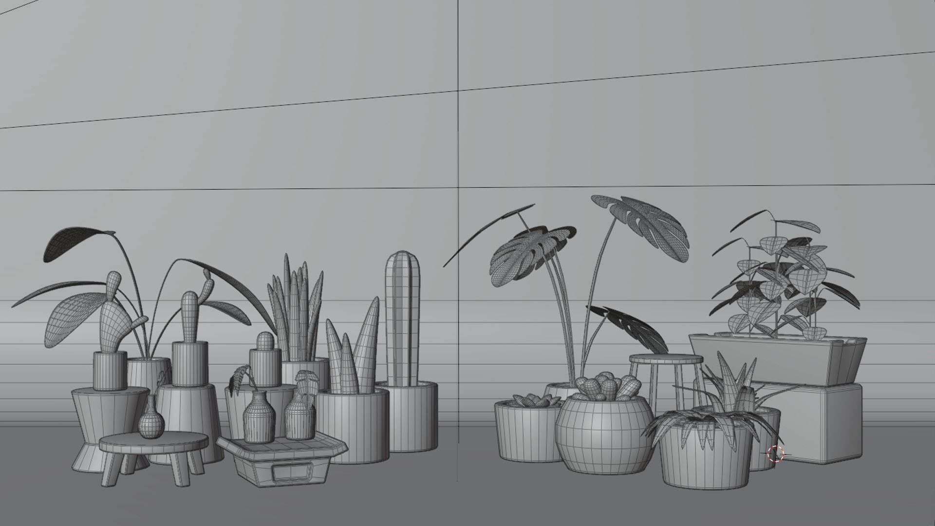 Asset plants Low-poly 3D model_10