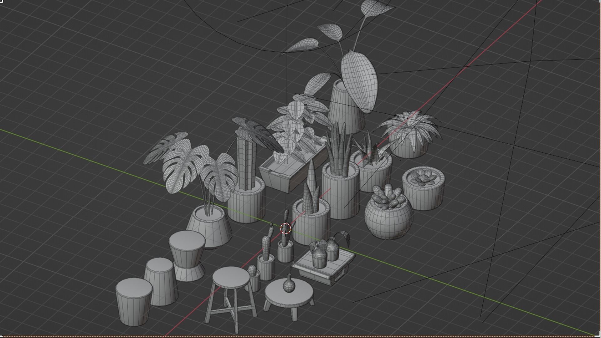 Asset plants Low-poly 3D model_9