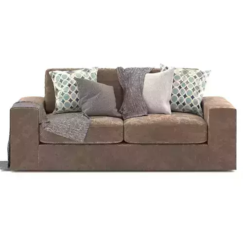 chill fabric 4 seater sofa Low-poly 3D model