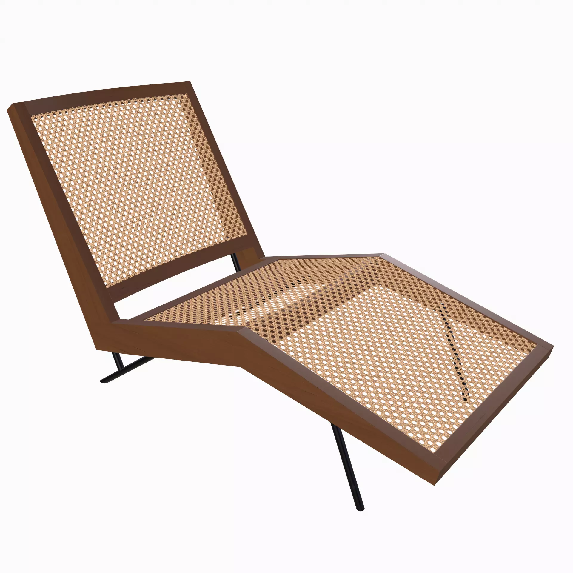 Rattan garden furniture Chaise lounge Free low-poly 3D model