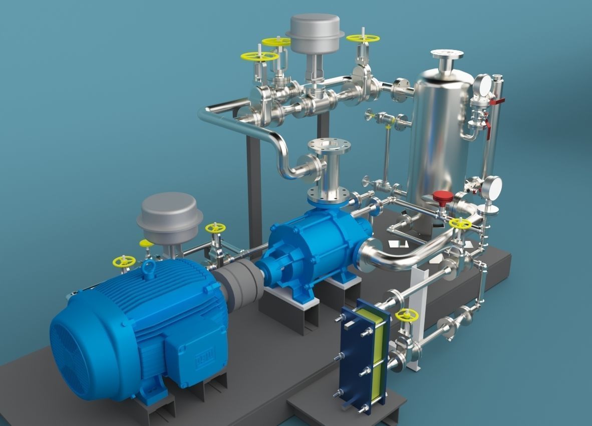 Expanded Compressor Model Gas compressor 3D model | CGTrader