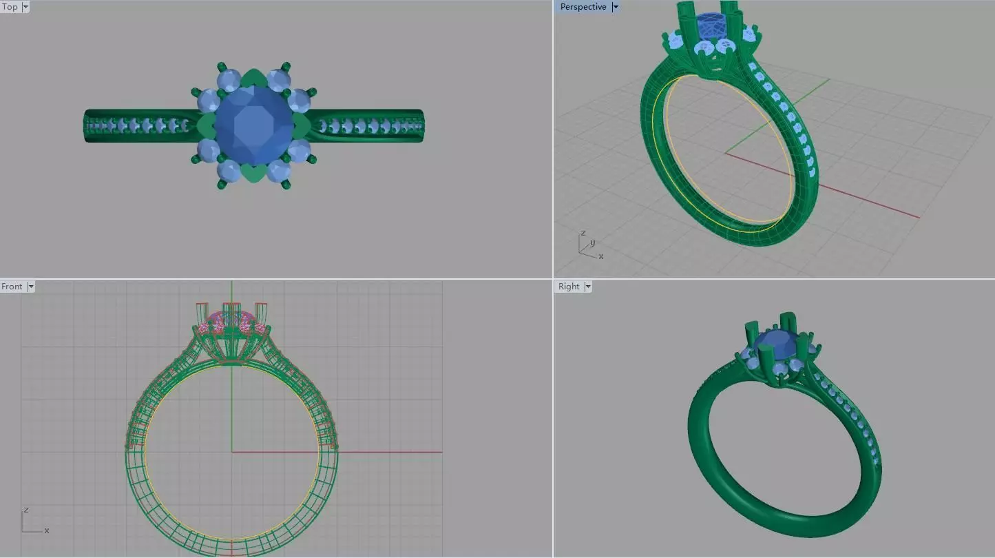 wedding ring for girl 3D model_0