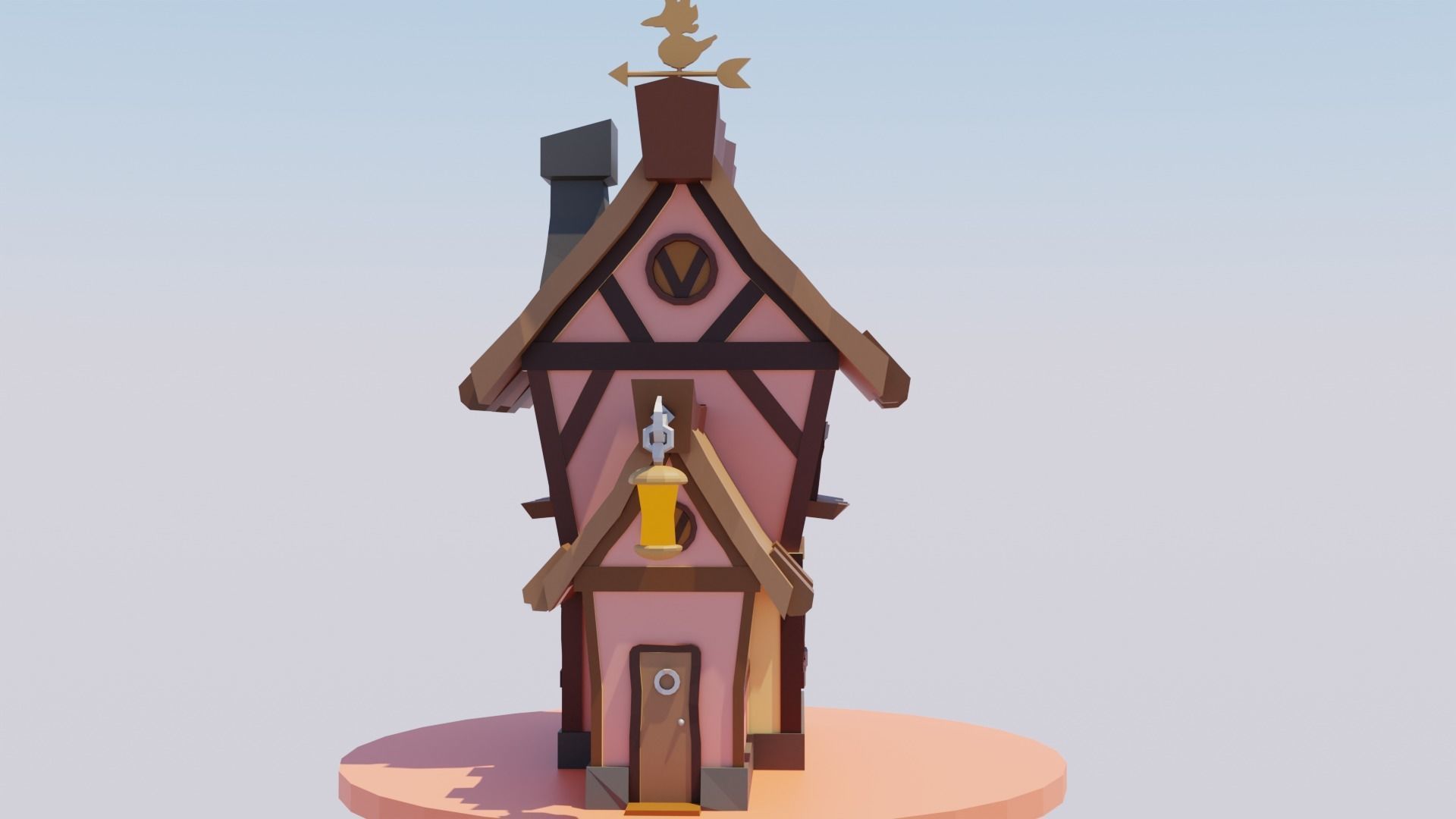 Stylized Fantasy House Low-Poly Game Ready Low-poly 3D model_3