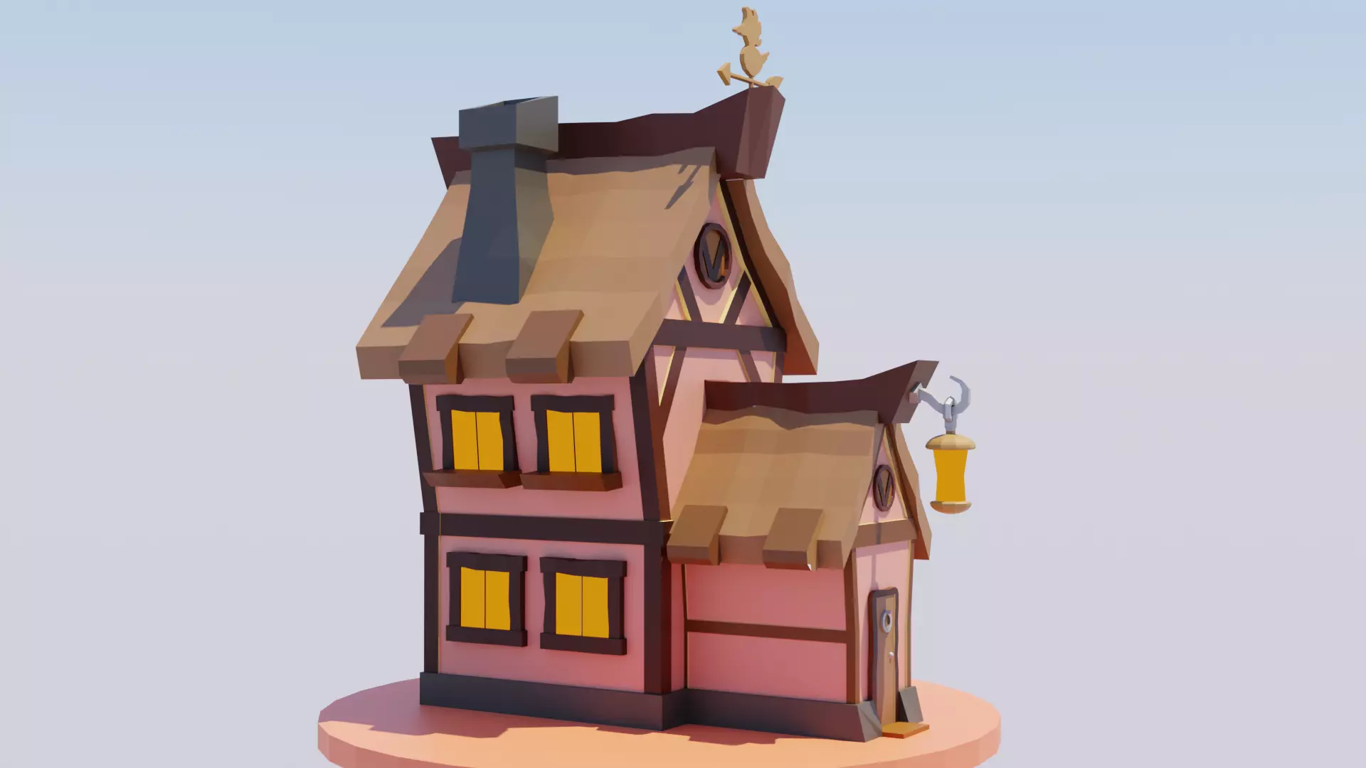 Stylized Fantasy House Low-Poly Game Ready Low-poly 3D model_0