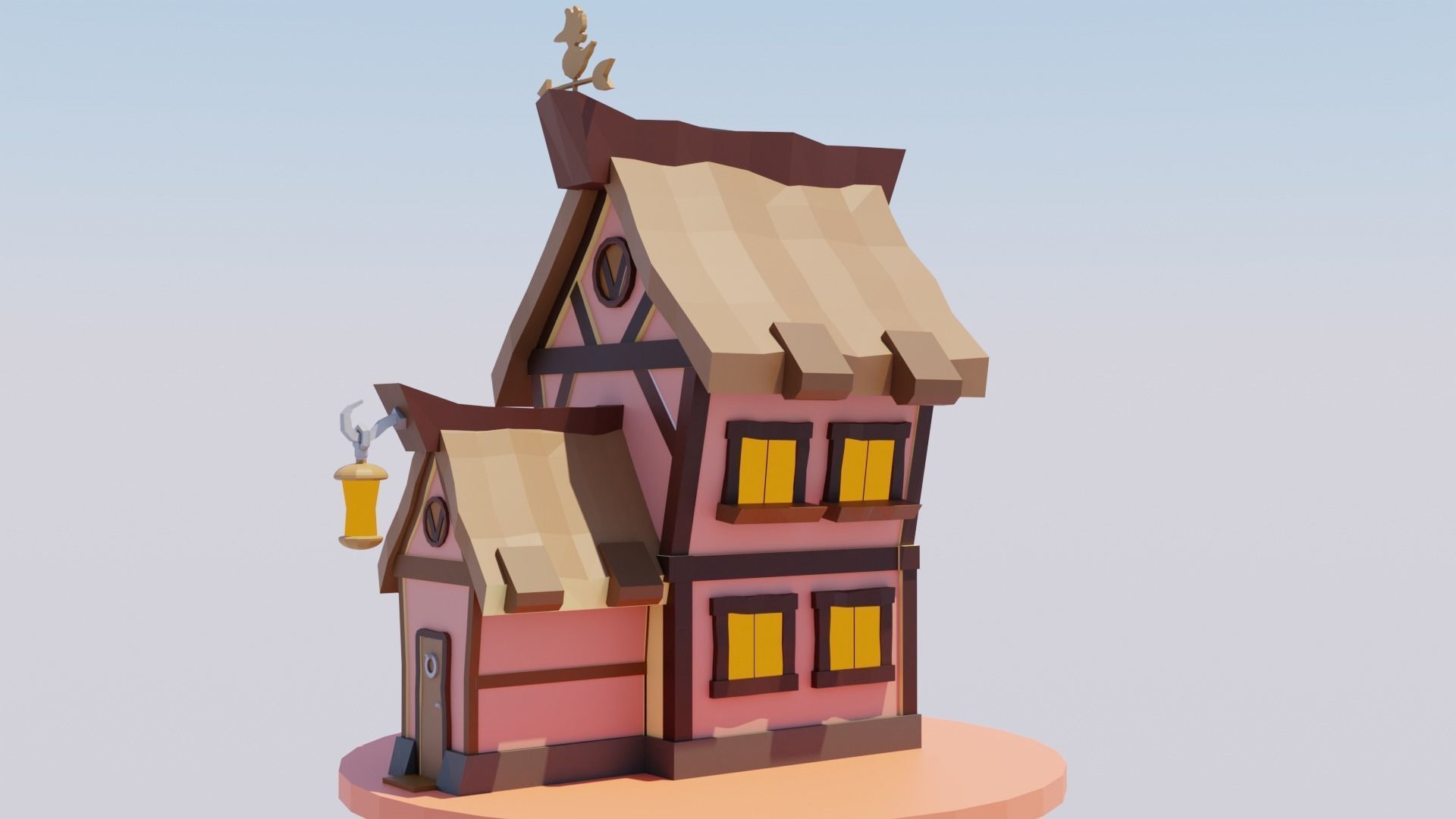 Stylized Fantasy House Low-Poly Game Ready Low-poly 3D model_4