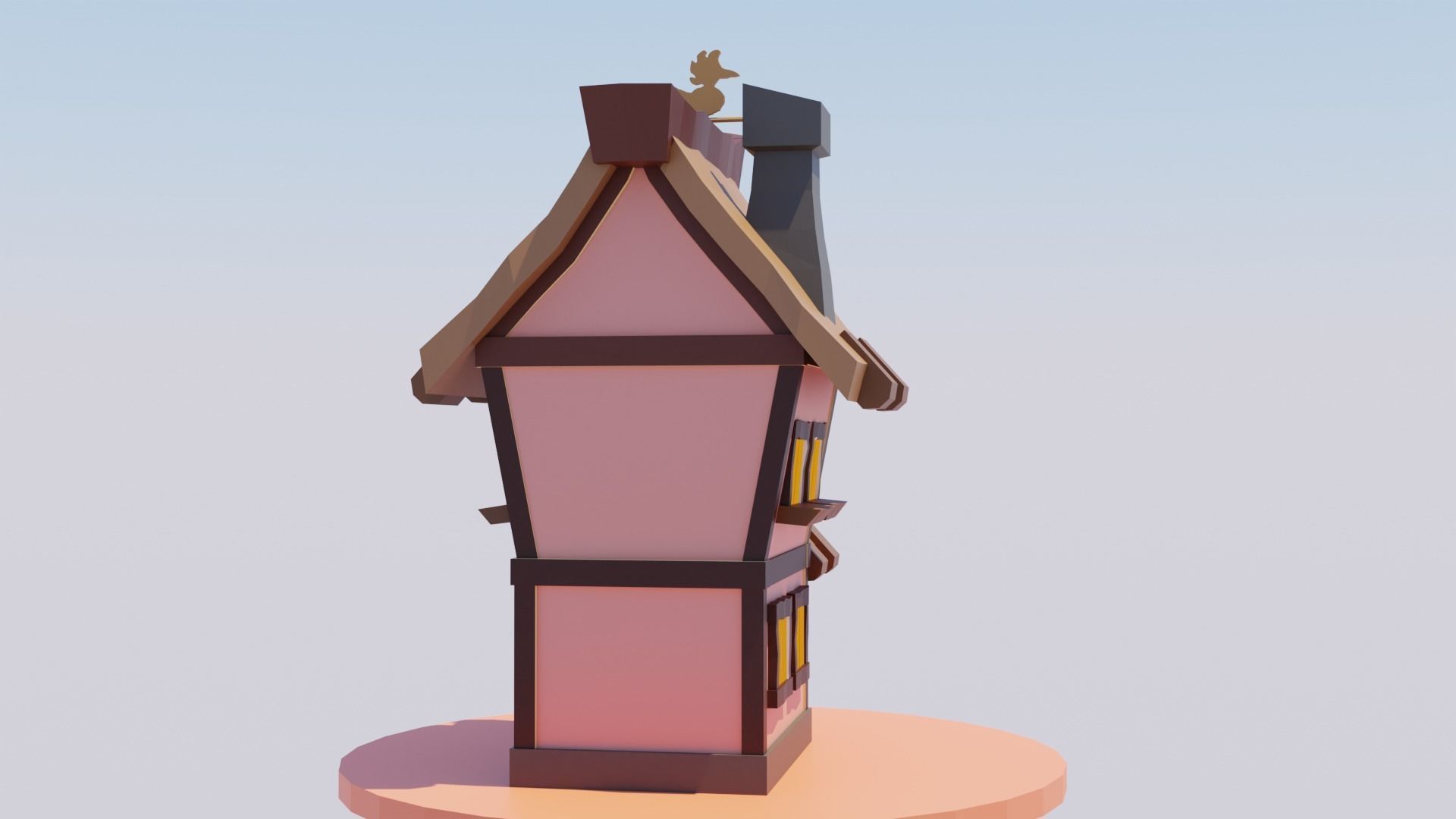 Stylized Fantasy House Low-Poly Game Ready Low-poly 3D model_6