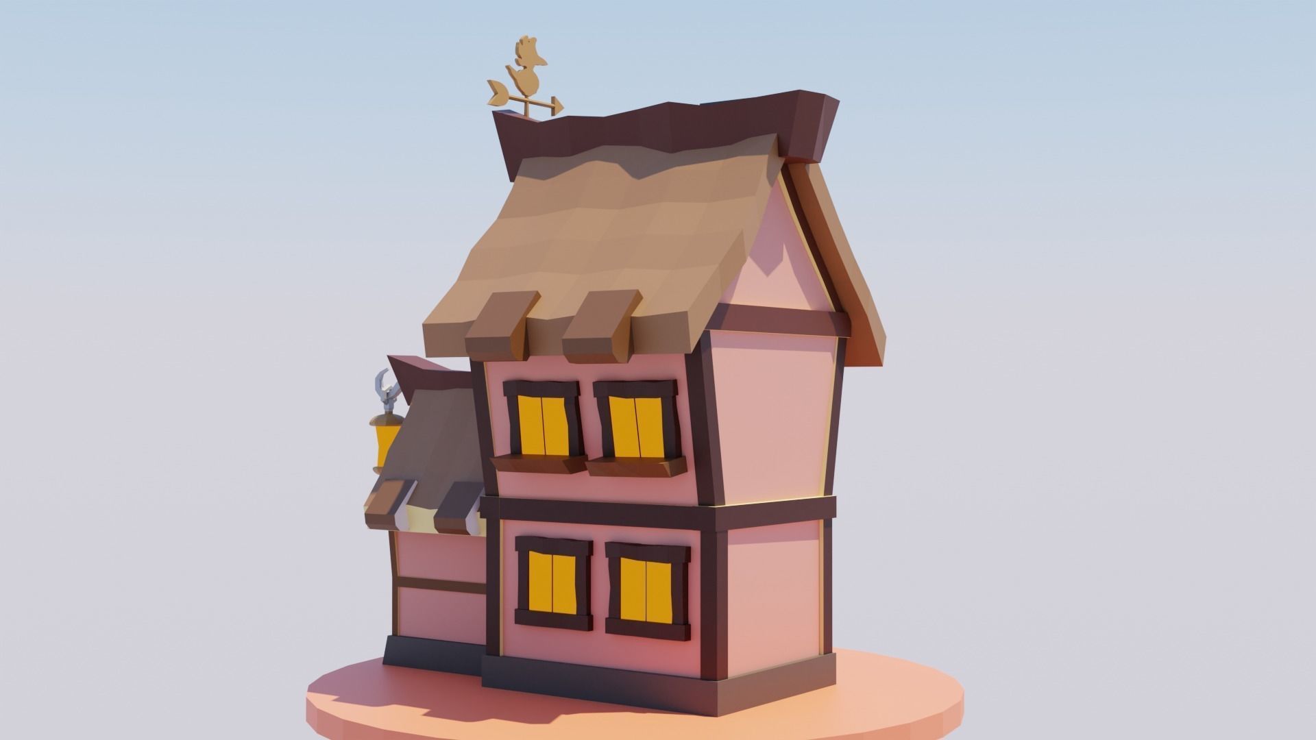 Stylized Fantasy House Low-Poly Game Ready Low-poly 3D model_5