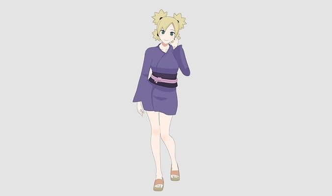 Anime Girl - Temari - Rigged Low-poly 3D model