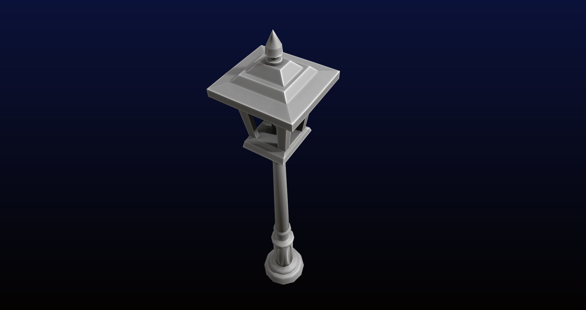 Park Lantern Game Asset Low-poly 3D model_2