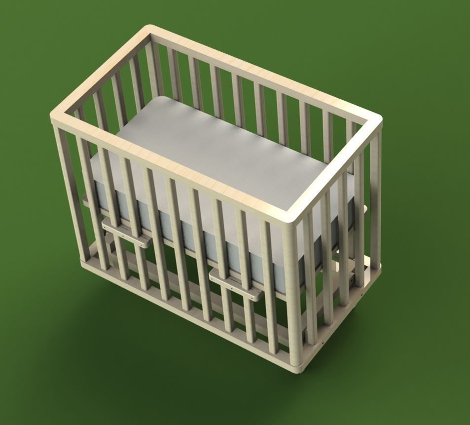 rocking baby cradle 3D print model_2