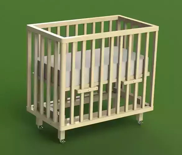 rocking baby cradle 3D print model