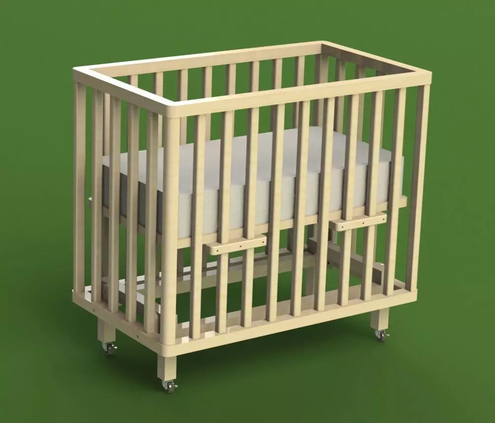 rocking baby cradle 3D print model_0