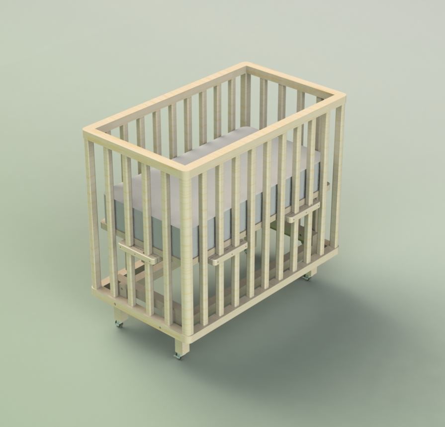 rocking baby cradle 3D print model_3
