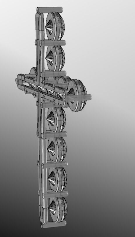 Pendant cross lr1 3D print model_15