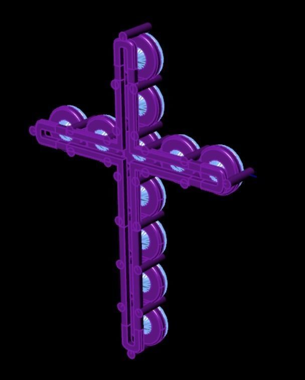 Pendant cross lr1 3D print model_9