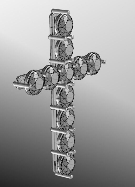 Pendant cross lr1 3D print model_13
