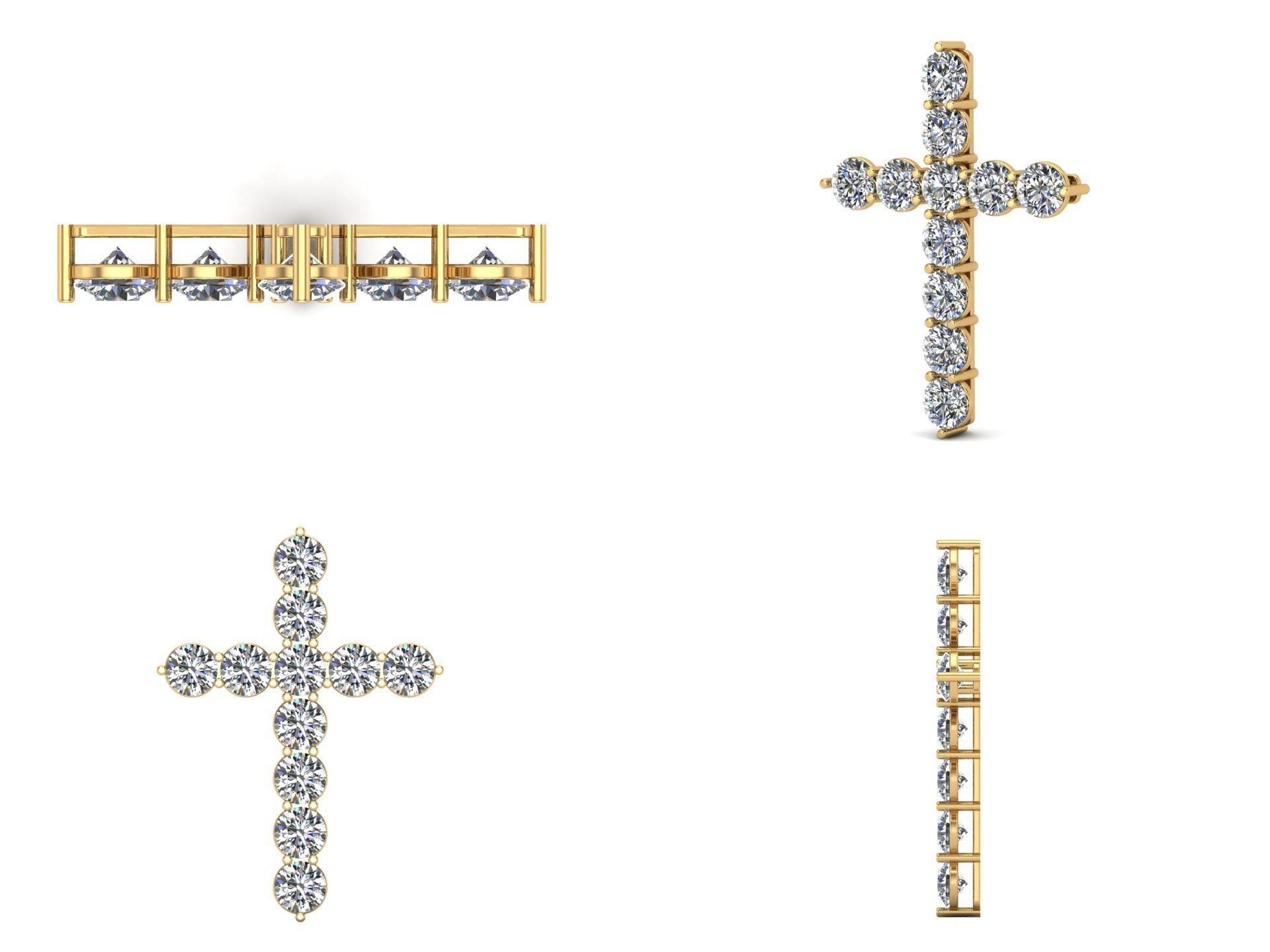 Pendant cross lr1 3D print model_3