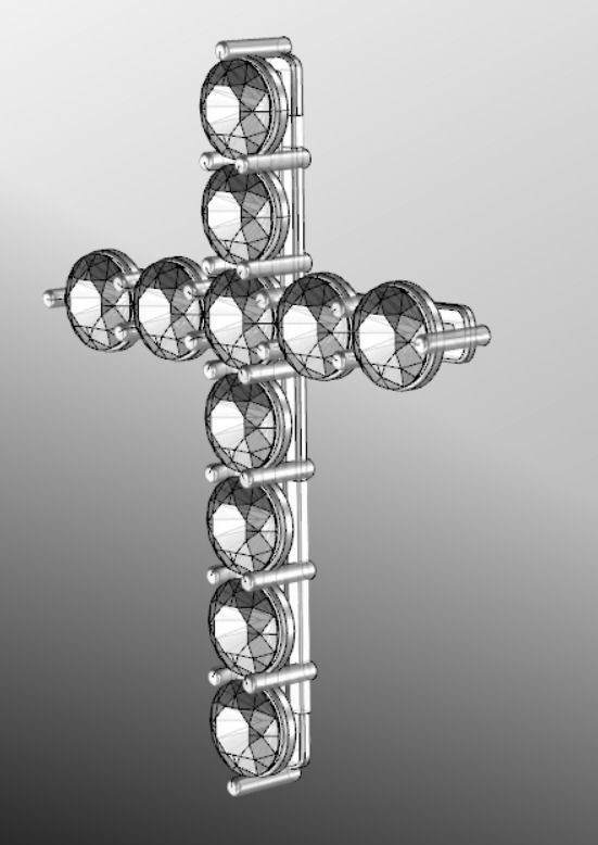 Pendant cross lr1 3D print model_12