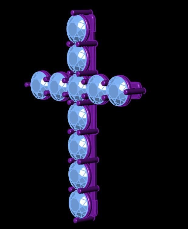 Pendant cross lr1 3D print model_7