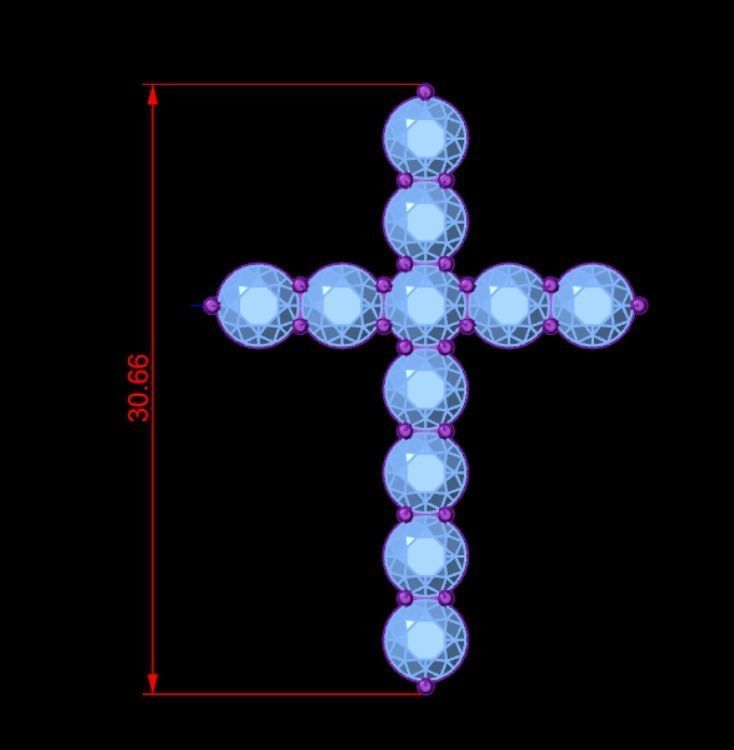 Pendant cross lr1 3D print model_8