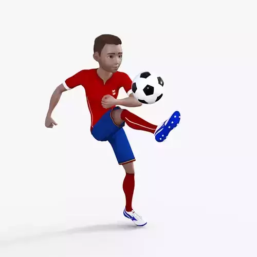Cartoon Footballer Rigged 3D model