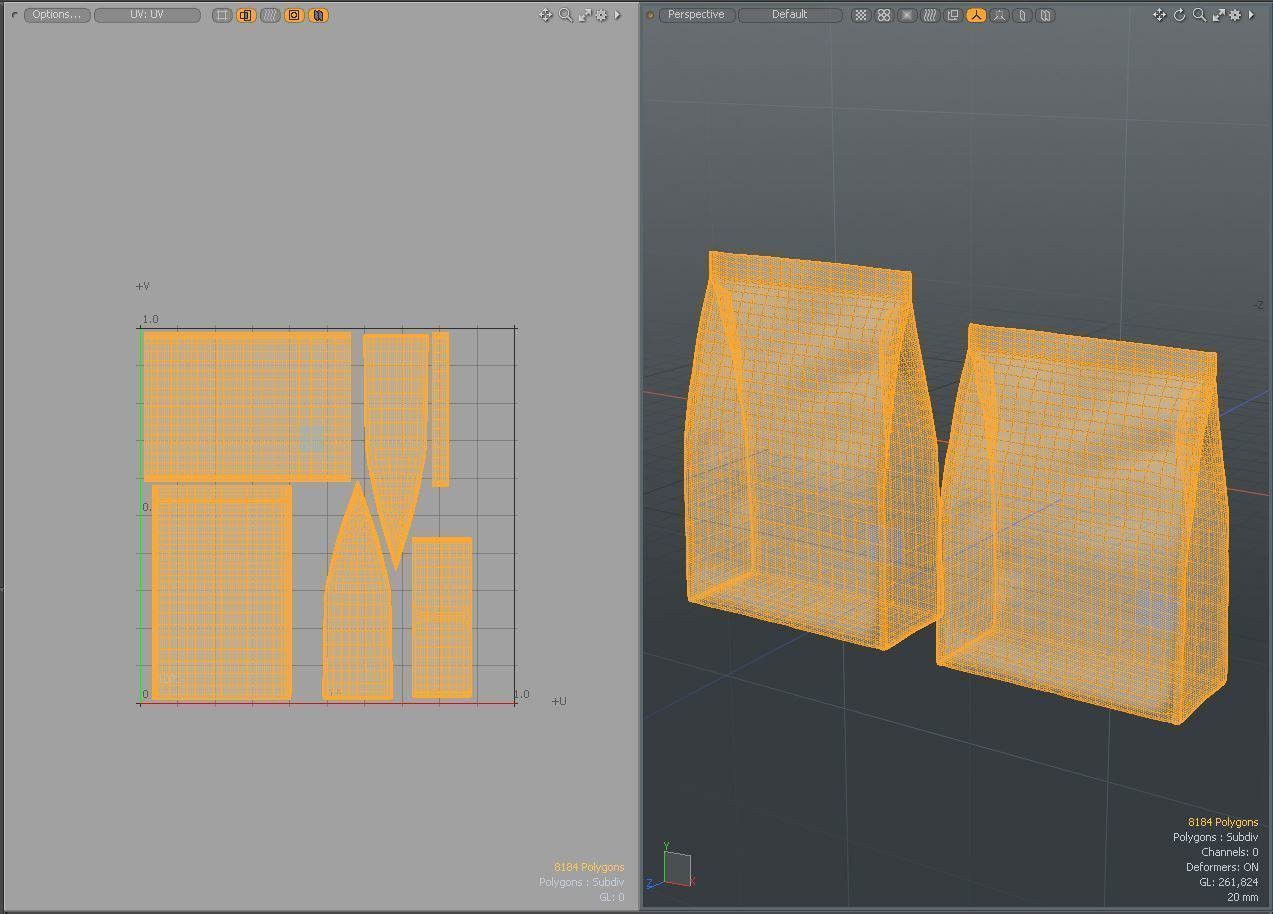 3D Pouch Package Low-poly 3D model_4