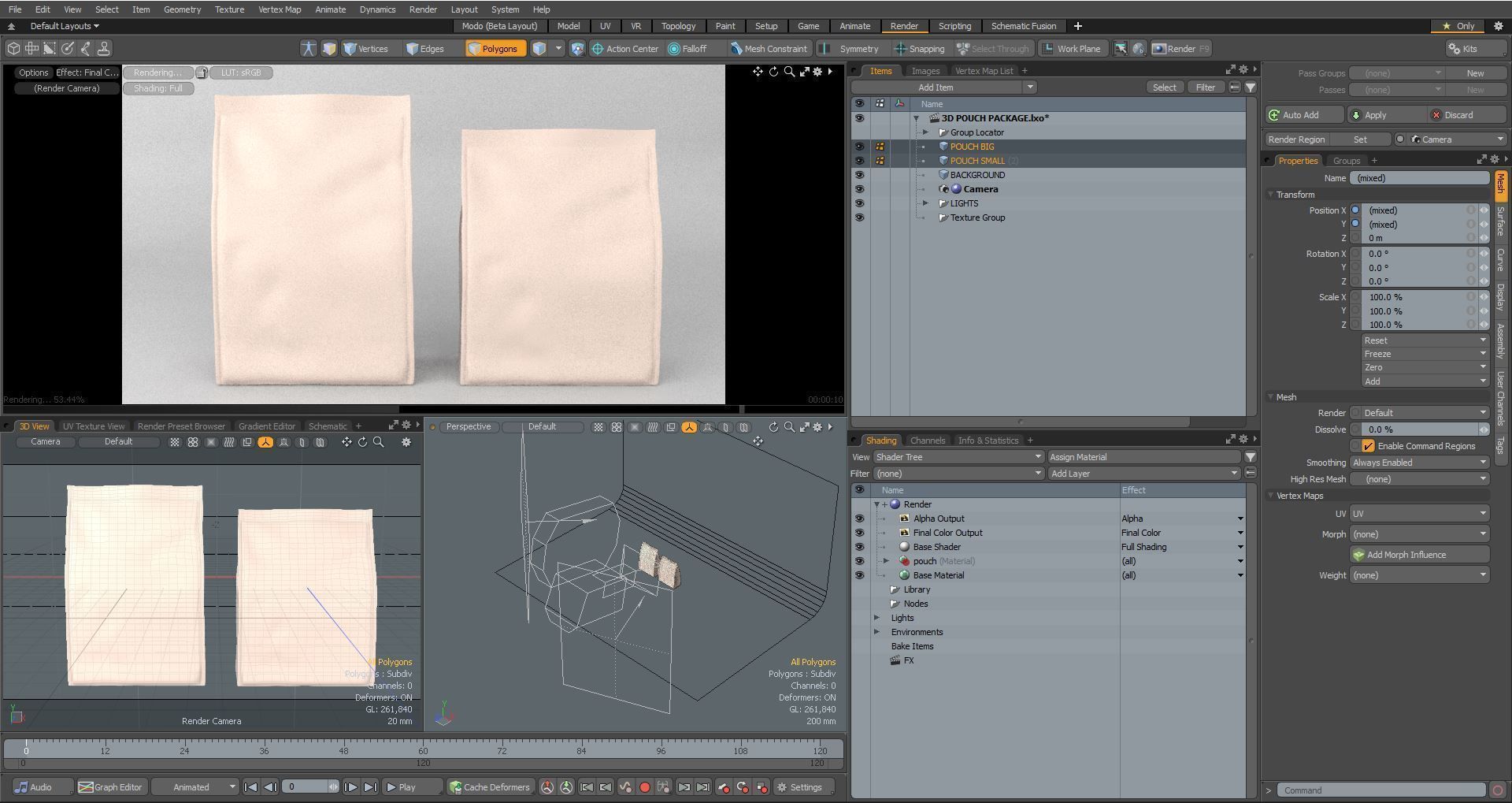 3D Pouch Package Low-poly 3D model_5
