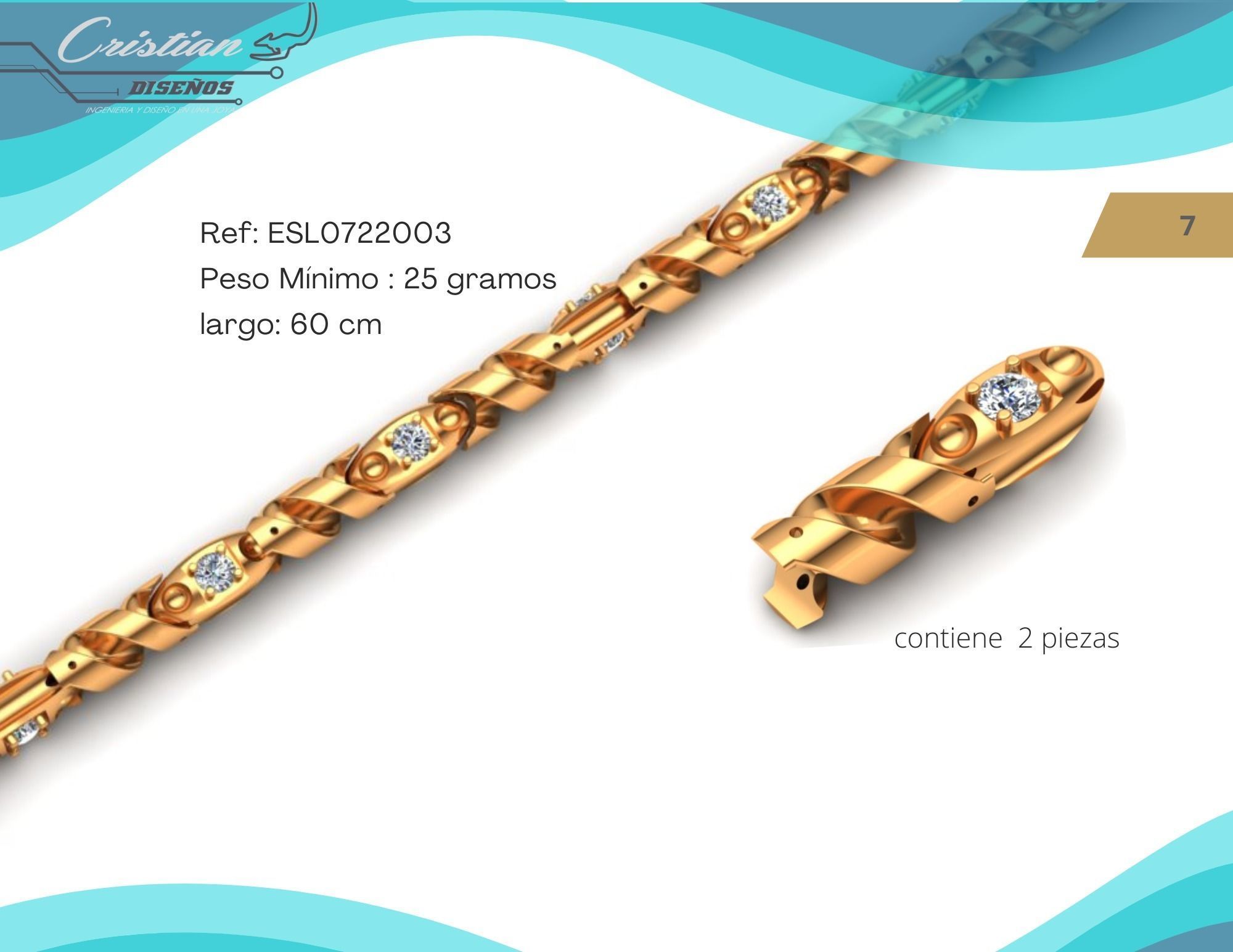 Eslabon para cadena chain link ESL0722003 3D print model_4