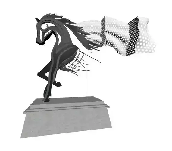 HORSE SCULPTURE Low-poly 3D model