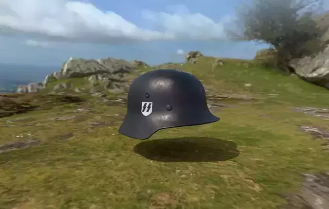 German WW2 Stahlhelm m40 Low-poly 3D model
