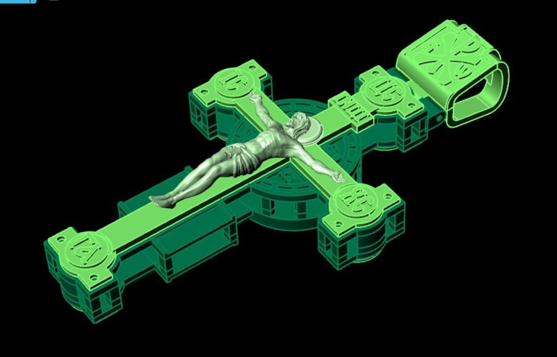 Pendant cross sk1 3D print model_9