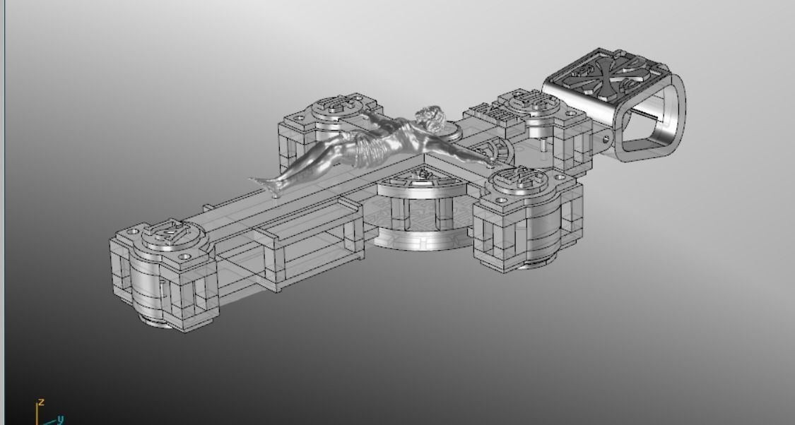 Pendant cross sk1 3D print model_16