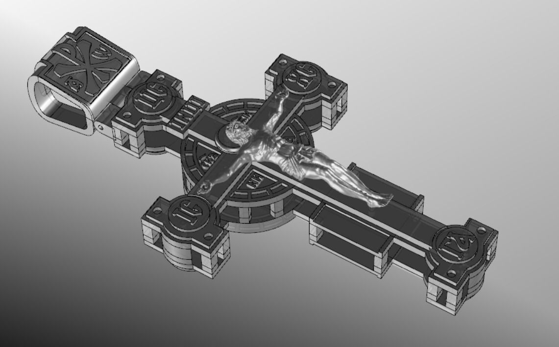 Pendant cross sk1 3D print model_13
