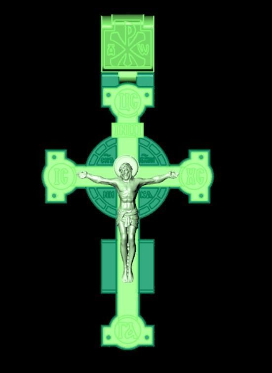 Pendant cross sk1 3D print model_7