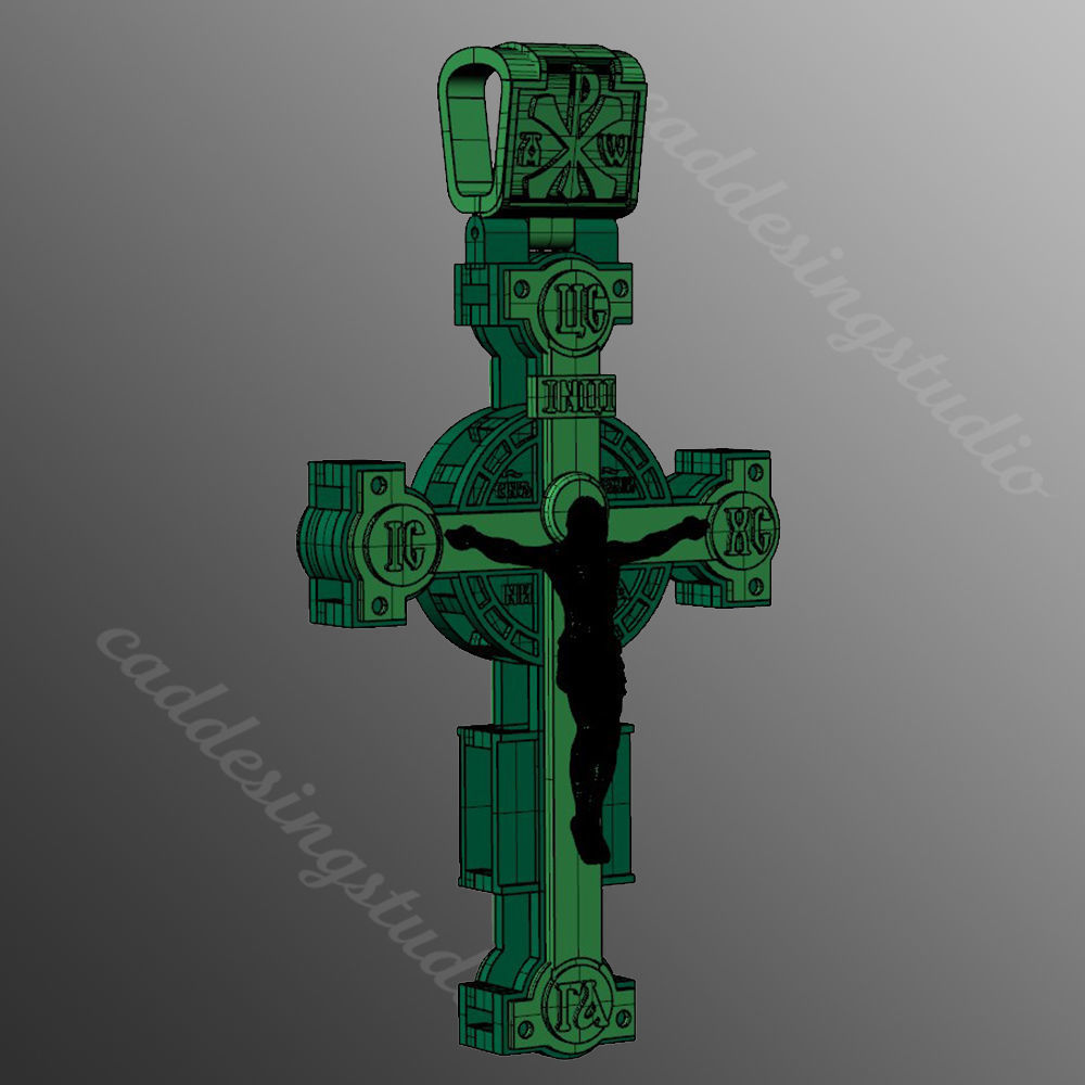 Pendant cross sk1 3D print model_2