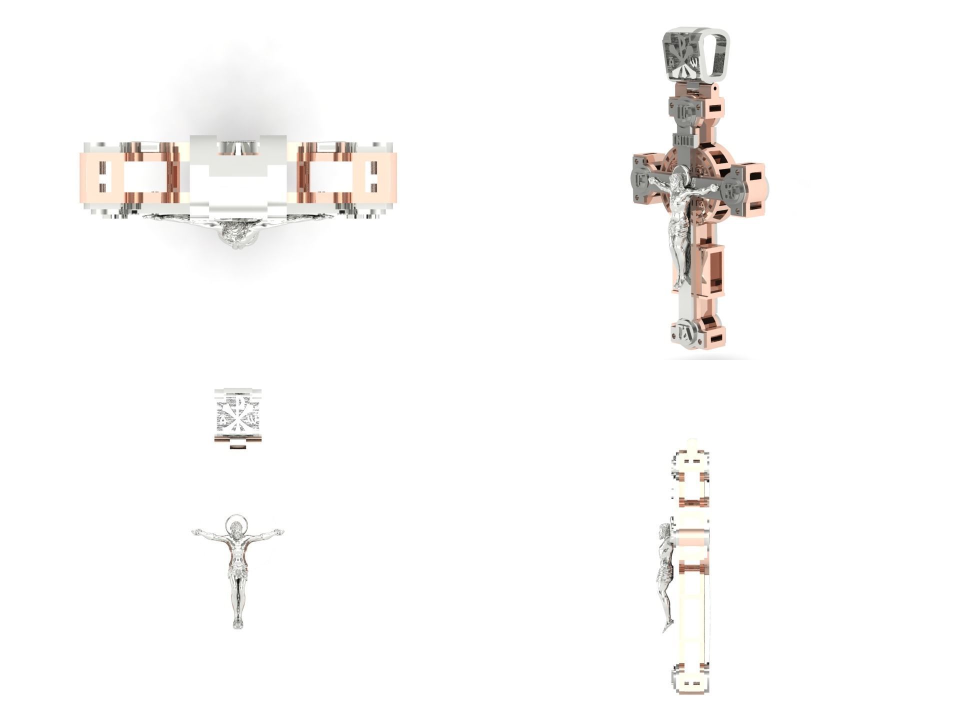 Pendant cross sk1 3D print model_4