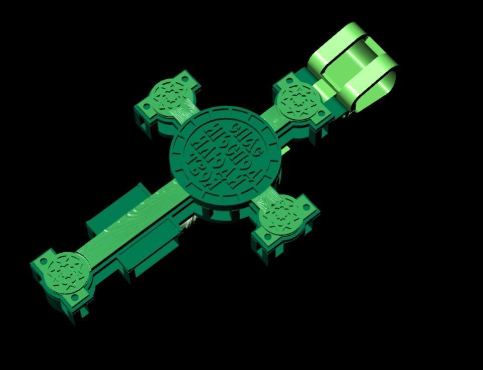 Pendant cross sk1 3D print model_11