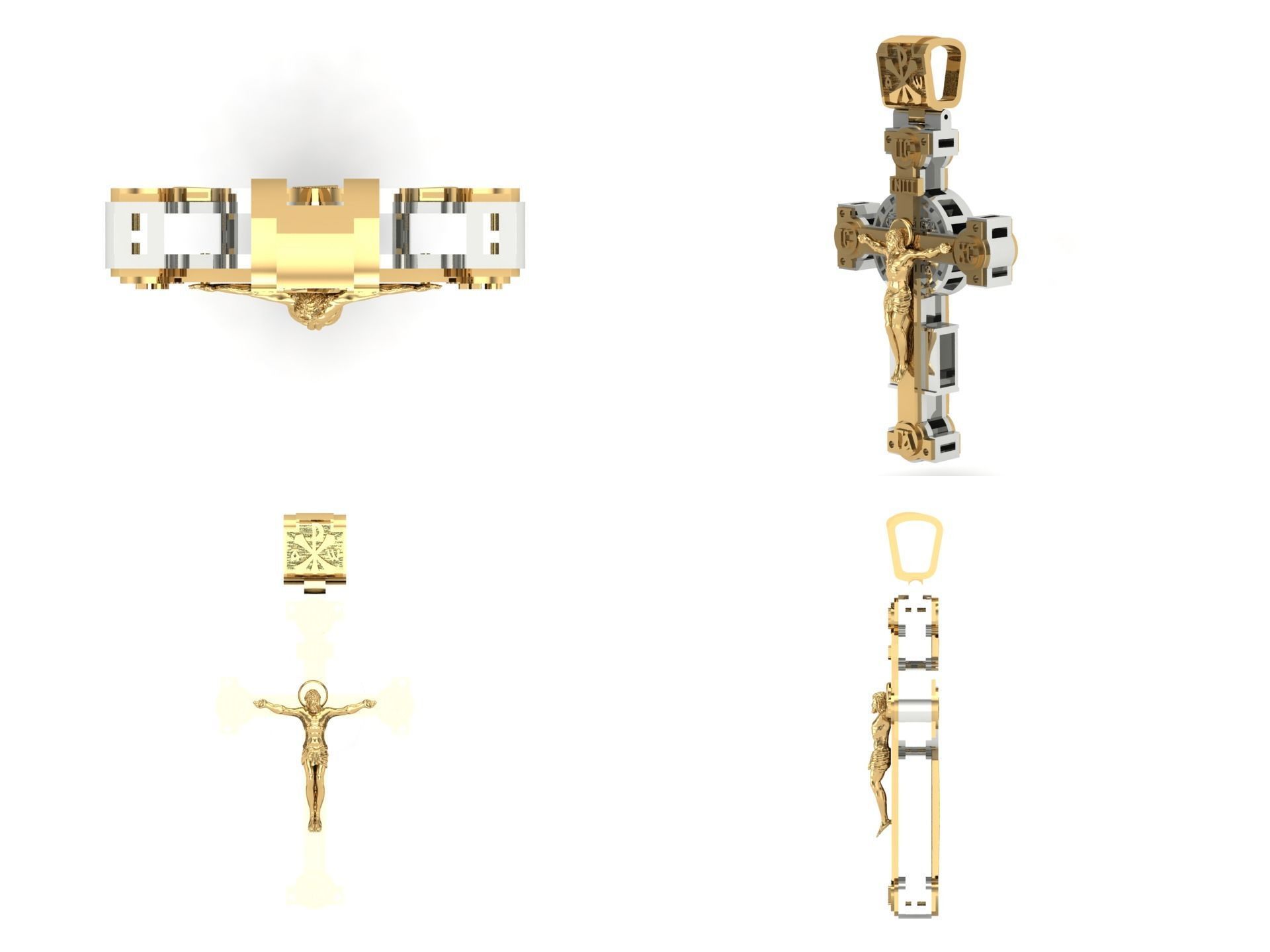 Pendant cross sk1 3D print model_5