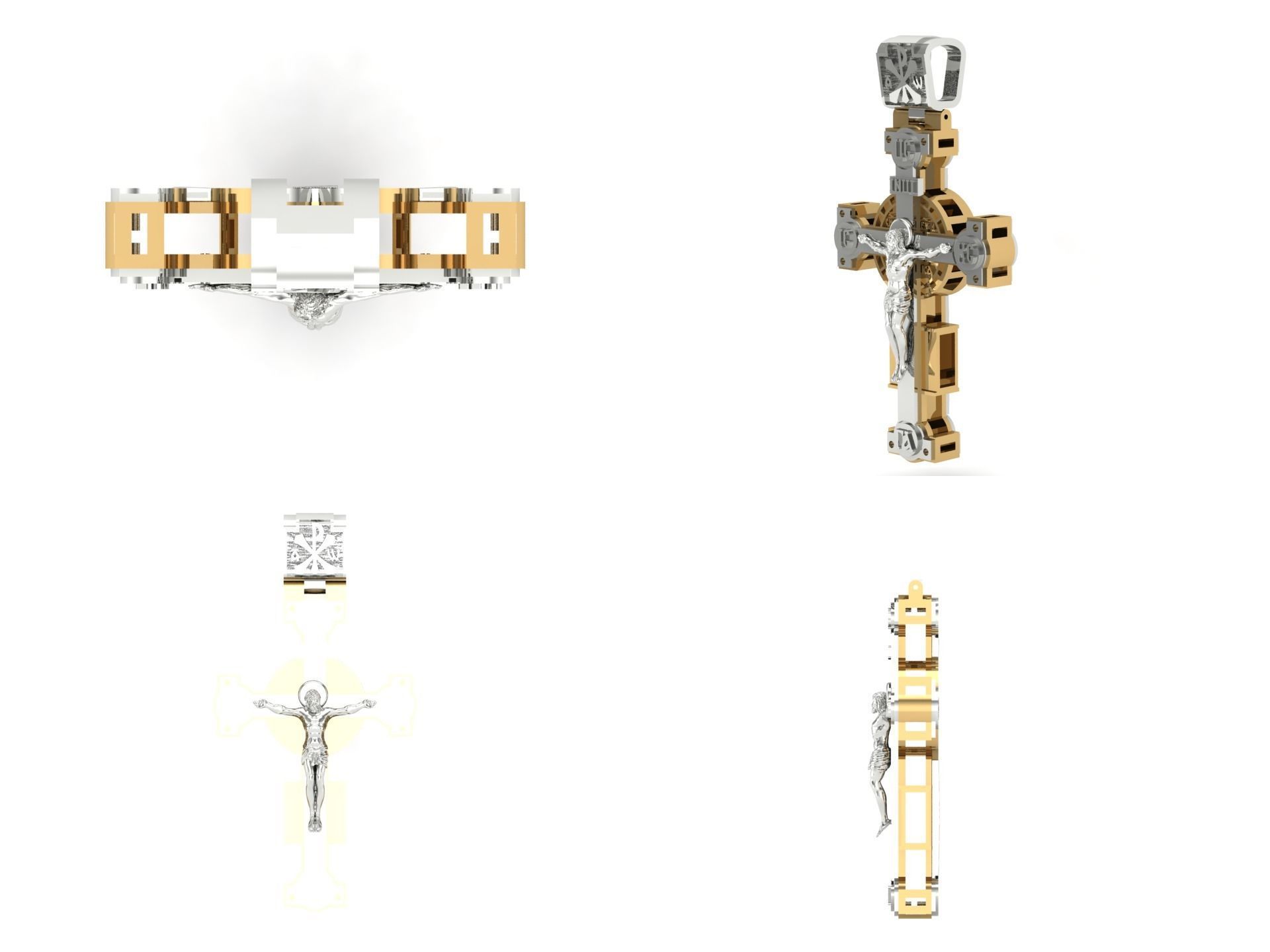 Pendant cross sk1 3D print model_3