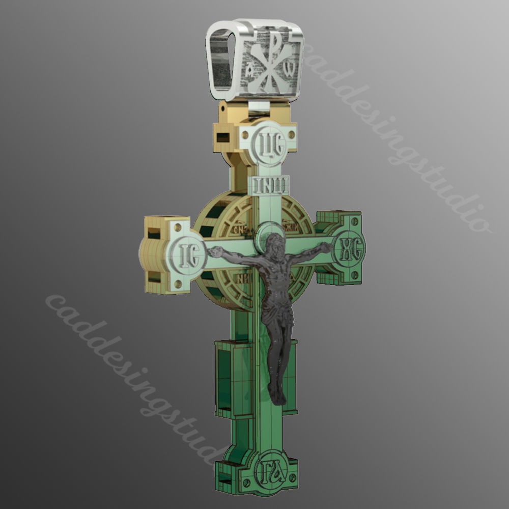 Pendant cross sk1 3D print model_1